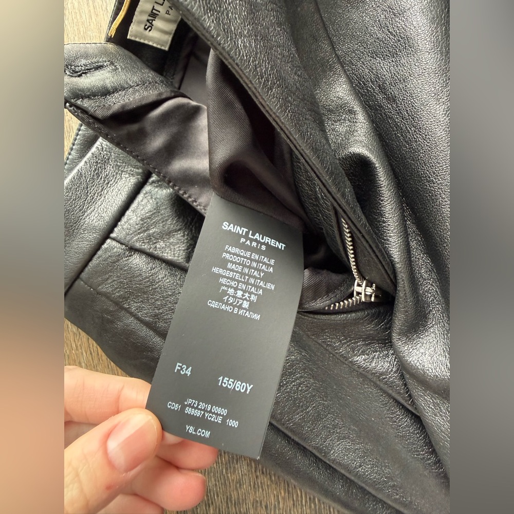 YSL Saint Laurent $3250 pleated lamb leather pants - Picture 7 of 9
